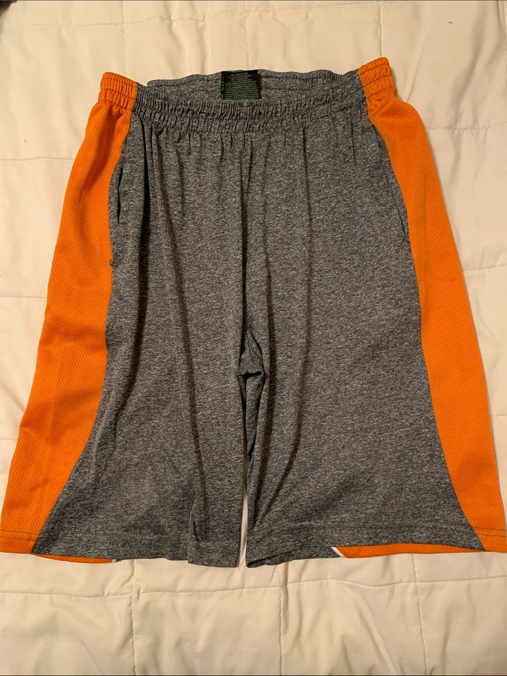 Zone Pro Gray Shorts with Orange Side Panels for Kids